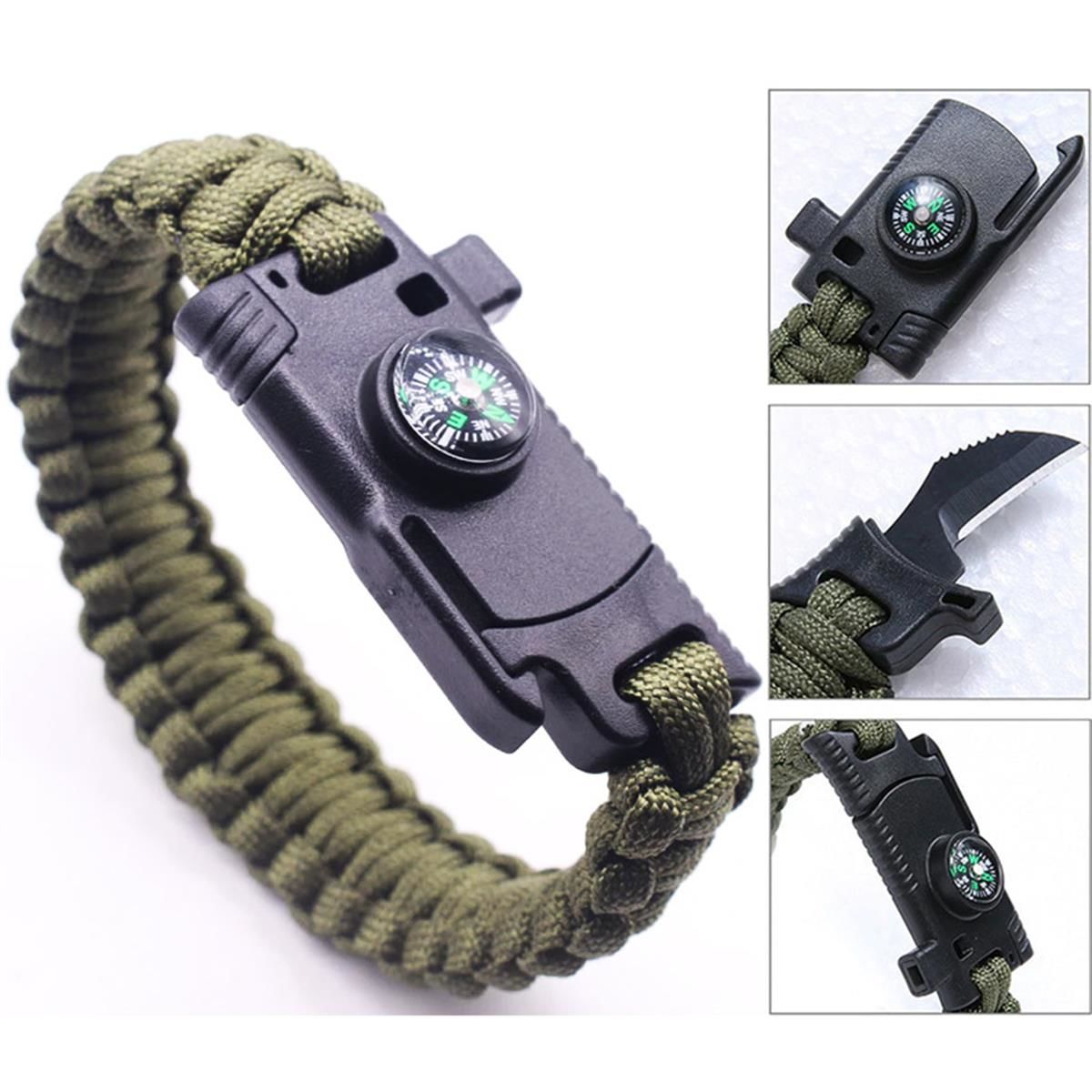 Pusulalı & Bıçaklı Paracord Bileklik