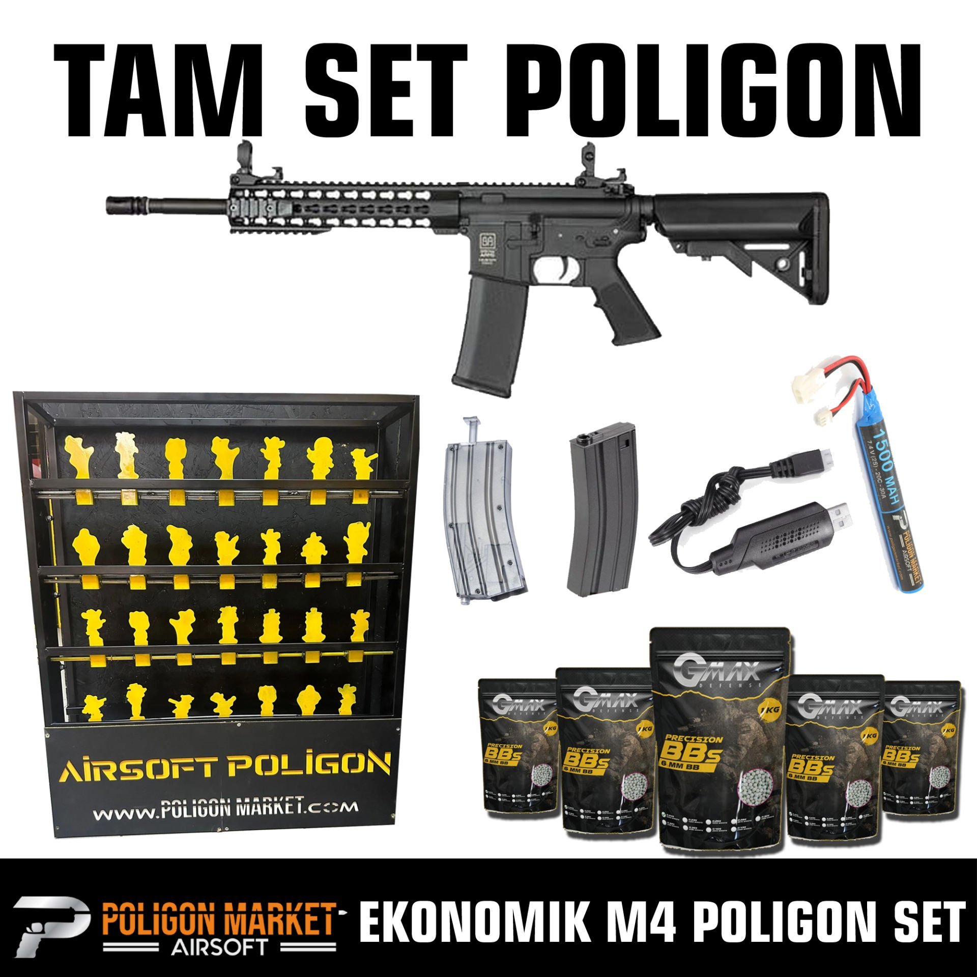 AİRSOFT M4 EKONOMİK POLİGON SETİ