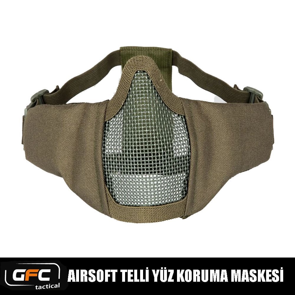 GFC Tactical Airsoft Telli Yüz Koruma Maskesi – Kahverengi