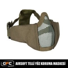 GFC Tactical Airsoft Telli Yüz Koruma Maskesi – Kahverengi