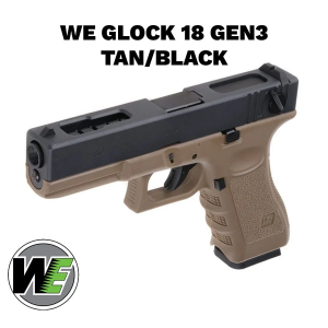 Airsoft Tabanca WE Glock 18C Siyah/Tan