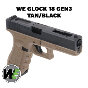 Airsoft Tabanca WE Glock 18C Siyah/Tan