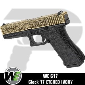 WE G17 Glock 17 ETCHED IVORY Bronze SE İşlemeli Glock Airsoft Tabanca