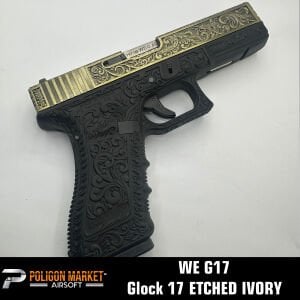 WE G17 Glock 17 ETCHED IVORY Bronze SE İşlemeli Glock Airsoft Tabanca