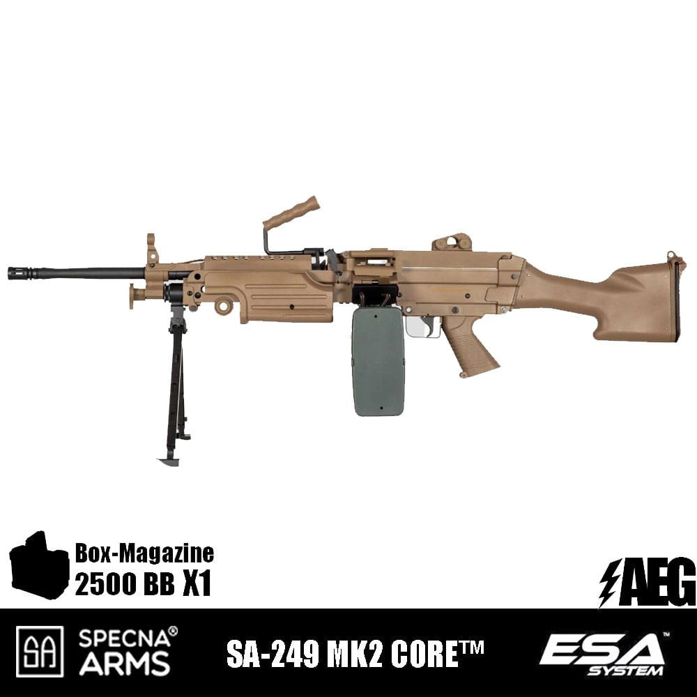 Specna Arms SA-249 MK2 CORE™ LMG Airsoft Tüfeği – Tan