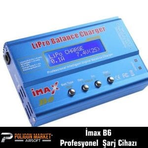 İmax B6 Digital Lipo Pil Batarya Şarj Cihazı Profesyonel LCD Ekranlı 80W + AC/DC Şarj Adaptörü
