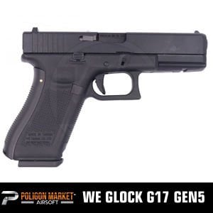 WE GLOCK17 G17 GEN5 SIYAH GBB AIRSOFT TABANCA