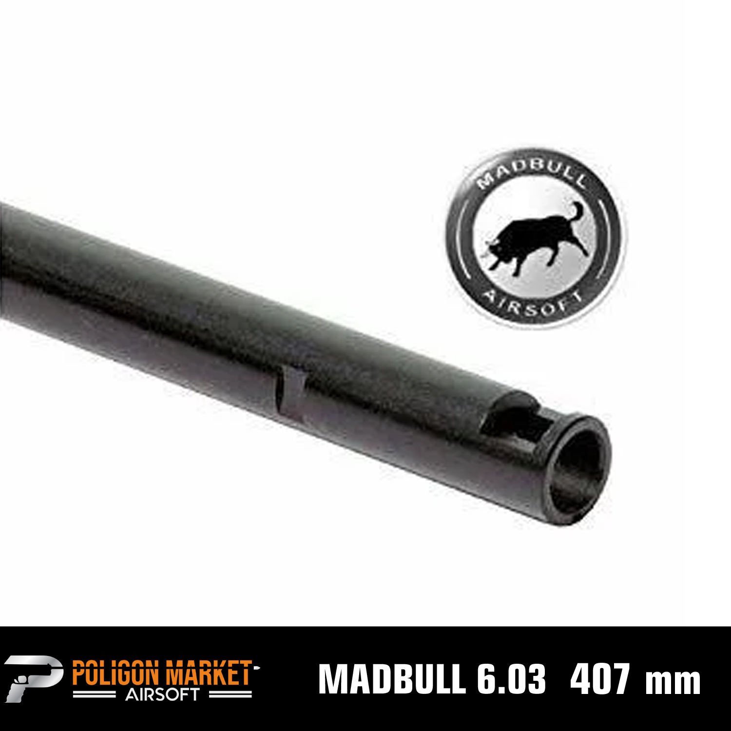 MadBull Airsoft Black Python 6.03mm AEG için Tight Bore İç Namlu (Uzunluk:407 mm)