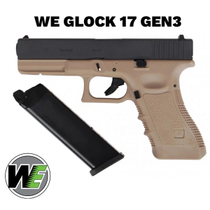 Airsoft Tabanca WE Glock 17 Siyah/Tan Gen3