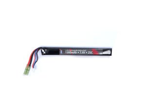 LiPo 7,4 volt 2S 1300 MAH 25C Stick Pil