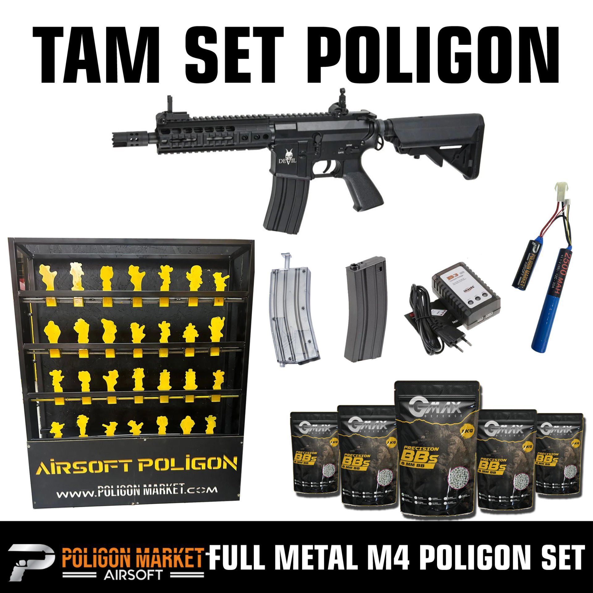 AİRSOFT METAL M4 POLİGON SETİ